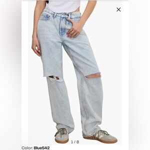 good american Good Petite '90s Jeans Size 15 Plus Blue Denim Flat Tummy Tech New